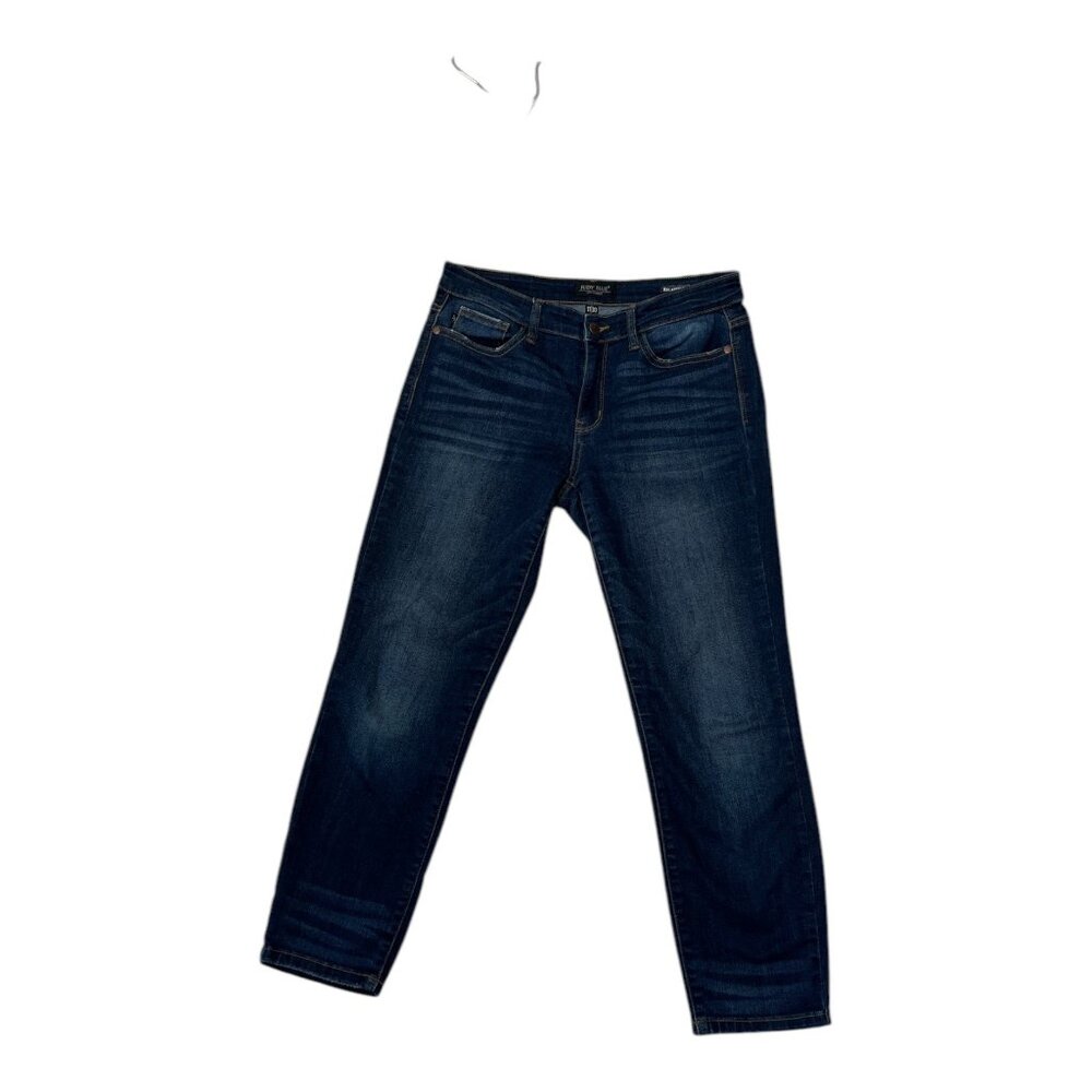 Judy Blue Womens Relaxed Fit Mid-Rise Dark Blue Wash Denim Skinny Jeans Sz 11/30